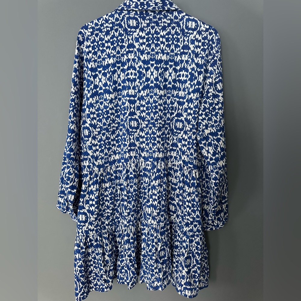 Tiered shirt dress - Bright blue/Patterned| H&M - Picture 4 of 6